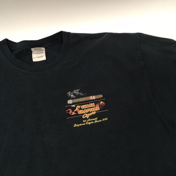 2013 Cuban Crafters Cigars Daytona Bike Week 1st Annual Cigar Burn T Shirt XL Bk - Picture 5 of 7